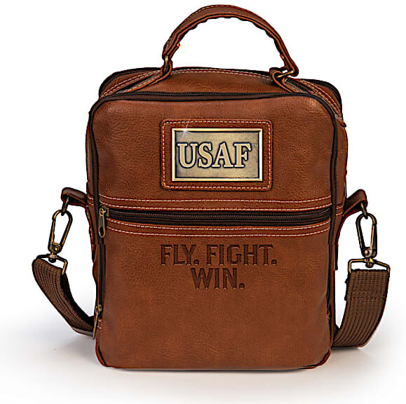 The Bradford Exchange Air Force Faux Leather Gear Organizer Bag With Metal Plaque