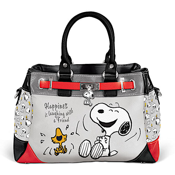 The Bradford Exchange PEANUTS Snoopy And Woodstock Handbag With Removable Strap