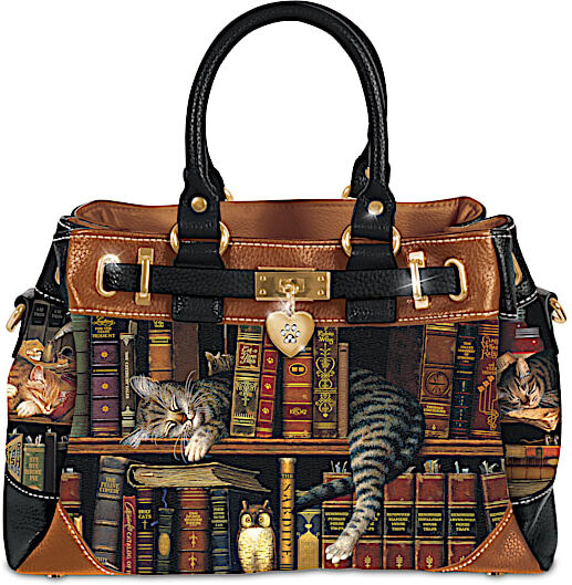 The Bradford Exchange Charles Wysocki Cat Art Faux Leather Handbag