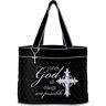 The Bradford Exchange With God All Things Are Possible Tote Bag With Cross Charm