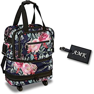 The Bradford Exchange On My Way Personalized Floral Print Rolling Travel Bag