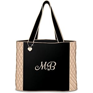 The Bradford Exchange Monogrammed Diamond Quilted Twill Women's Tote Bag