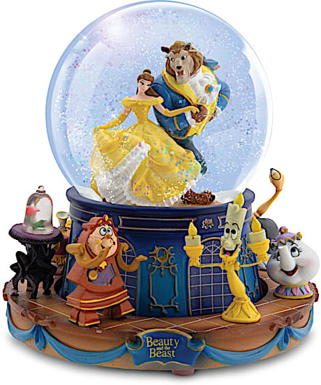 The Bradford Exchange Disney Beauty And The Beast Rotating Musical Glitter Globe