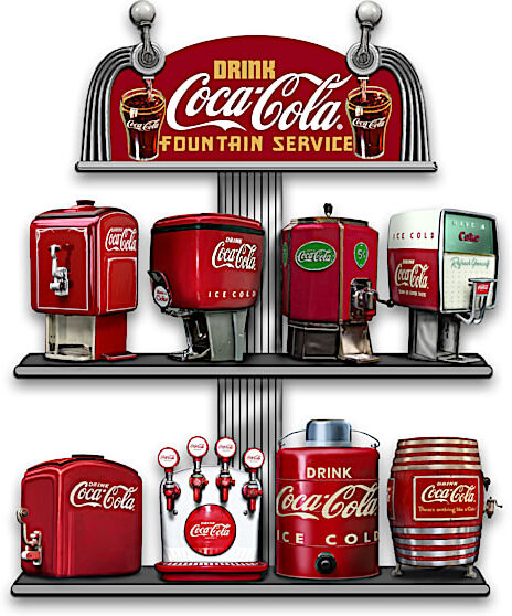 The Hamilton Collection COCA-COLA Classic Soda Fountain Sculptures And Display