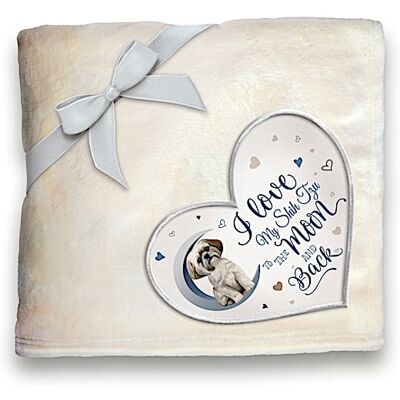 The Bradford Exchange Shih Tzu Plush Blanket With Heart-Shaped Applique The Bradford Exchange Shih Tzu Plush Blanket With Heart-Shaped Applique