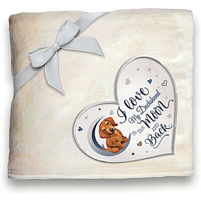 The Bradford Exchange Dachshund Plush Blanket With Heart-Shaped Applique The Bradford Exchange Dachshund Plush Blanket With Heart-Shaped Applique