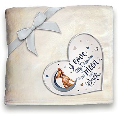 The Bradford Exchange Chihuahua Plush Blanket With Heart-Shaped Applique The Bradford Exchange Chihuahua Plush Blanket With Heart-Shaped Applique