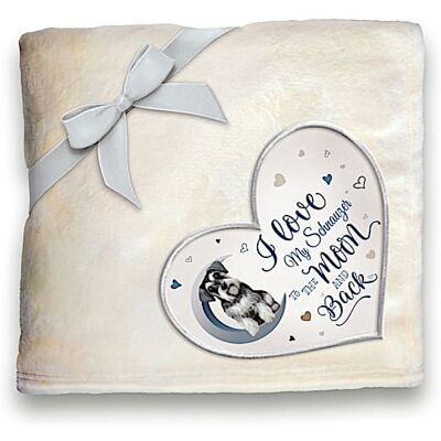 The Bradford Exchange Schnauzer Plush Blanket With Heart-Shaped Applique The Bradford Exchange Schnauzer Plush Blanket With Heart-Shaped Applique