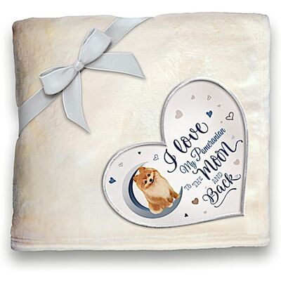 The Bradford Exchange Pomeranian Plush Blanket With Heart-Shaped Applique The Bradford Exchange Pomeranian Plush Blanket With Heart-Shaped Applique