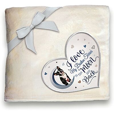 The Bradford Exchange Boston Terrier Plush Blanket With Heart-Shaped Applique The Bradford Exchange Boston Terrier Plush Blanket With Heart-Shaped Applique