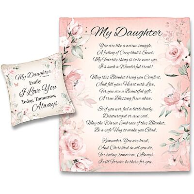 The Bradford Exchange Warm Wishes Blanket & Personalized Pillow Set For Daughter The Bradford Exchange Warm Wishes Blanket & Personalized Pillow Set For Daughter