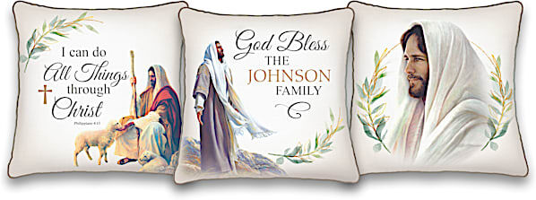 The Bradford Exchange Greg Olsen Religious Art Personalized Pillow Collection