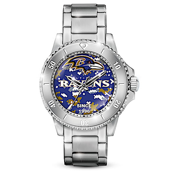 The Bradford Exchange Baltimore Ravens Digital Camo Print Men's Watch