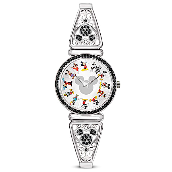 The Bradford Exchange Disney Mickey Mouse Through The Years Women's Stretch Watch