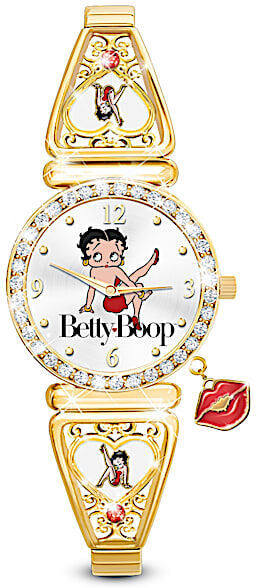 The Bradford Exchange Betty Boop Kick Up Your Heels Watch With Over 40 Crystals