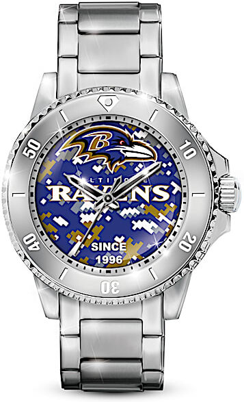 The Bradford Exchange Baltimore Ravens Digital Camo Print Men's Watch