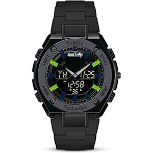 The Bradford Exchange It's Seahawks Time! Men's Ani-Digi Stainless Steel Watch