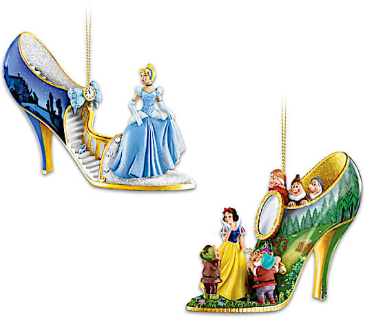 The Bradford Exchange The Disney Once Upon A Slipper Shoe Ornament Collection