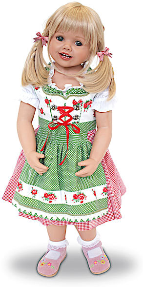 The Ashton-Drake Galleries Louisa Lifelike Child Doll Wearing An Authentic Bavarian Costume