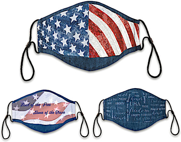 The Bradford Exchange 3 Patriotic Pride Adult Face Masks