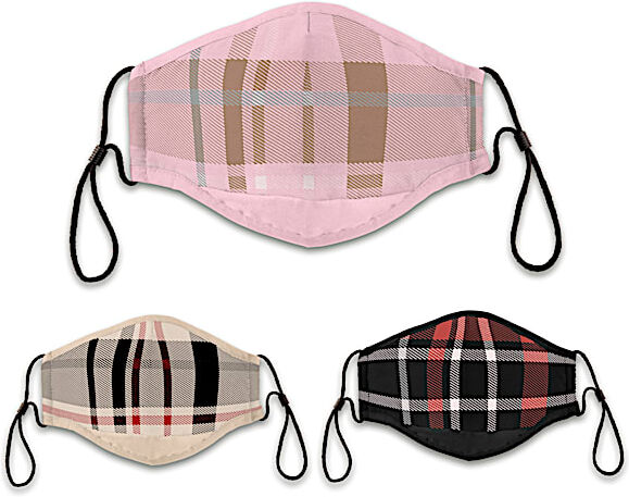 The Bradford Exchange 3 Pleasing Plaids Adult Face Masks