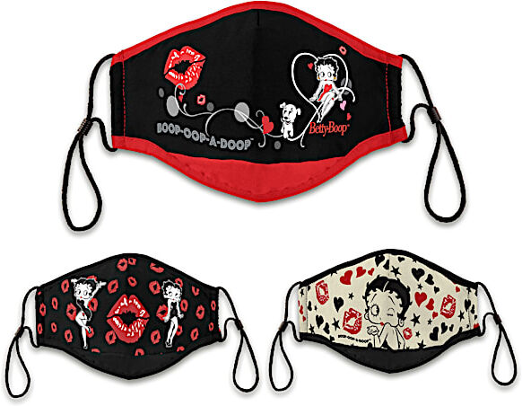 The Bradford Exchange 3 Betty Boop Adult Face Masks