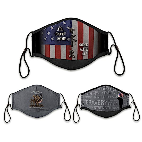 The Bradford Exchange 3 Military Tribute Adult Face Masks