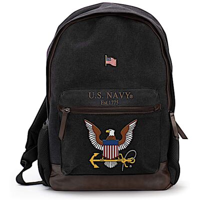 The Bradford Exchange U.S. Navy Canvas Backpack With Free American Flag Pin The Bradford Exchange U.S. Navy Canvas Backpack With Free American Flag Pin