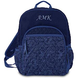 The Bradford Exchange Blue Paisley Monogrammed Backpack With USB Charging Port