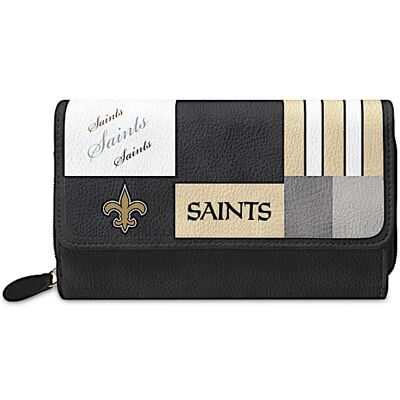 The Bradford Exchange For The Love Of The Game NFL New Orleans Saints Patchwork Wallet The Bradford Exchange For The Love Of The Game NFL New Orleans Saints Patchwork Wallet