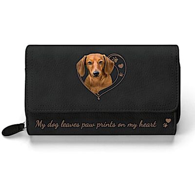 The Bradford Exchange Paw Prints On My Heart Women's Dog-Themed Trifold Wallet The Bradford Exchange Paw Prints On My Heart Women's Dog-Themed Trifold Wallet