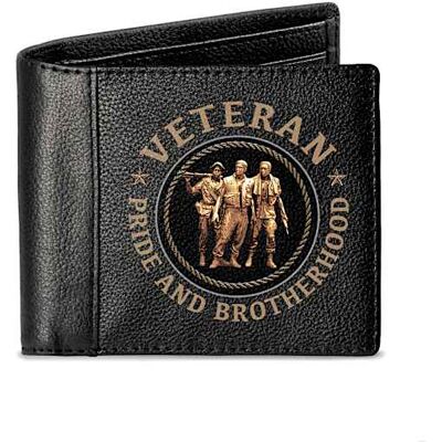 The Bradford Exchange Leather Vietnam Veteran RFID Blocking Mens Wallet The Bradford Exchange Leather Vietnam Veteran RFID Blocking Mens Wallet
