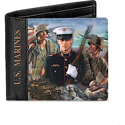 The Bradford Exchange James Griffin U.S. Marines RFID Blocking Leather Wallet The Bradford Exchange James Griffin U.S. Marines RFID Blocking Leather Wallet