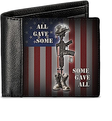 The Bradford Exchange American Heroes Patriotic RFID Blocking Leather Wallet