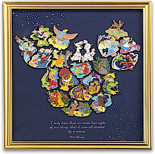 The Bradford Exchange Disney Puzzle Pin Collection Creates Mickey Mouse Silhouette