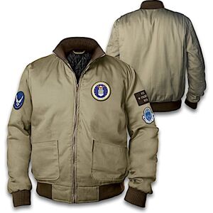 The Bradford Exchange U.S. Air Force Men's Twill Bomber Jacket With 4 Patches The Bradford Exchange U.S. Air Force Men's Twill Bomber Jacket With 4 Patches