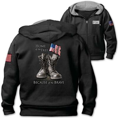 The Bradford Exchange Because Of The Brave Men's Patriotic Hoodie The Bradford Exchange Because Of The Brave Men's Patriotic Hoodie