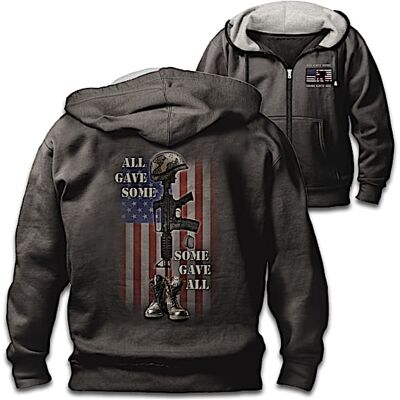 The Bradford Exchange All Gave Some Men's Patriotic Cotton Blend Hoodie The Bradford Exchange All Gave Some Men's Patriotic Cotton Blend Hoodie
