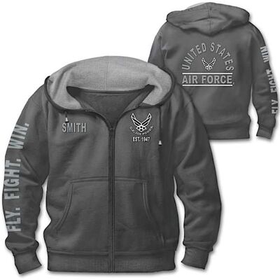 The Bradford Exchange Ready At The Reveille USAF Personalized Men's Hoodie The Bradford Exchange Ready At The Reveille USAF Personalized Men's Hoodie