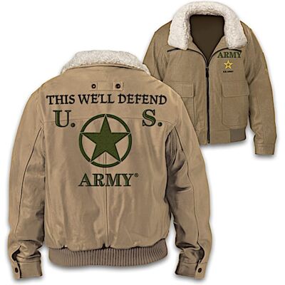 The Bradford Exchange U.S. Army This We'll Defend Men's Twill Bomber Jacket The Bradford Exchange U.S. Army This We'll Defend Men's Twill Bomber Jacket