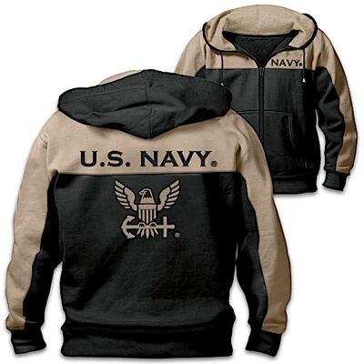 The Bradford Exchange U.S. Navy Honor Full-Zip Men's Hoodie The Bradford Exchange U.S. Navy Honor Full-Zip Men's Hoodie