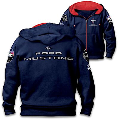 The Bradford Exchange Ford Mustang True American Legend Men's Full-Zip Hoodie The Bradford Exchange Ford Mustang True American Legend Men's Full-Zip Hoodie