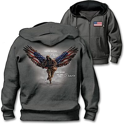 The Bradford Exchange Wings Of Pride & Protection Hoodie Honors U.S. Military The Bradford Exchange Wings Of Pride & Protection Hoodie Honors U.S. Military