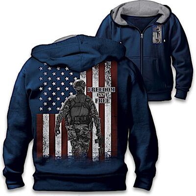 The Bradford Exchange American Heroes Men's Patriotic Full-Zip Hoodie The Bradford Exchange American Heroes Men's Patriotic Full-Zip Hoodie