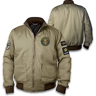 The Bradford Exchange U.S. Army Men's Twill Bomber Jacket With 4 Patches The Bradford Exchange U.S. Army Men's Twill Bomber Jacket With 4 Patches
