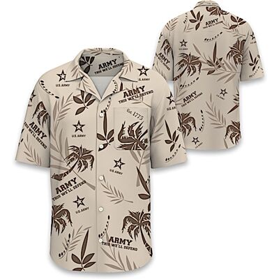 The Bradford Exchange U.S. Army Pride Men's Hawaiian Shirt With The Army Logo The Bradford Exchange U.S. Army Pride Men's Hawaiian Shirt With The Army Logo