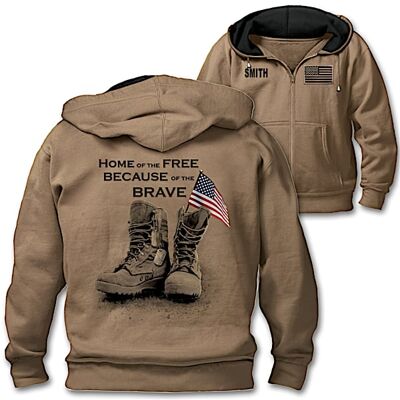 The Bradford Exchange Military Tribute Men's Hoodie Embroidered With Your Name The Bradford Exchange Military Tribute Men's Hoodie Embroidered With Your Name