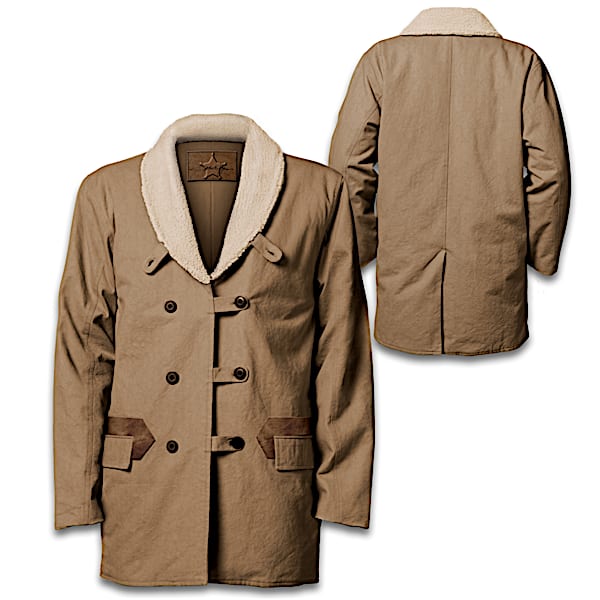 The Bradford Exchange John Wayne Double Breasted Western Jacket With Sherpa Collar