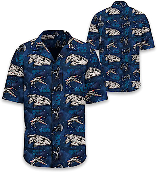 The Bradford Exchange STAR WARS Button-Up Shirt With An All-Over Galaxy Print