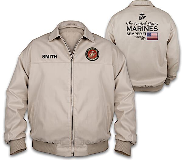 The Bradford Exchange USMC Men's Windbreaker Jacket Personalized With Name